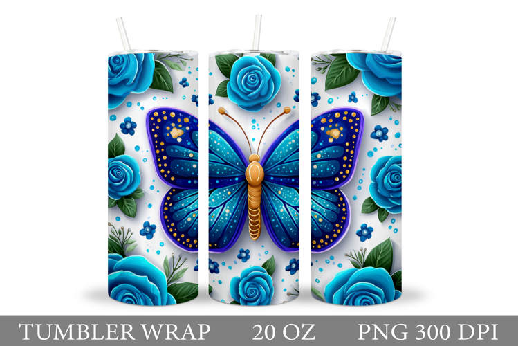 Butterflies Tumbler Design. Butterfly Tumbler Sublimation