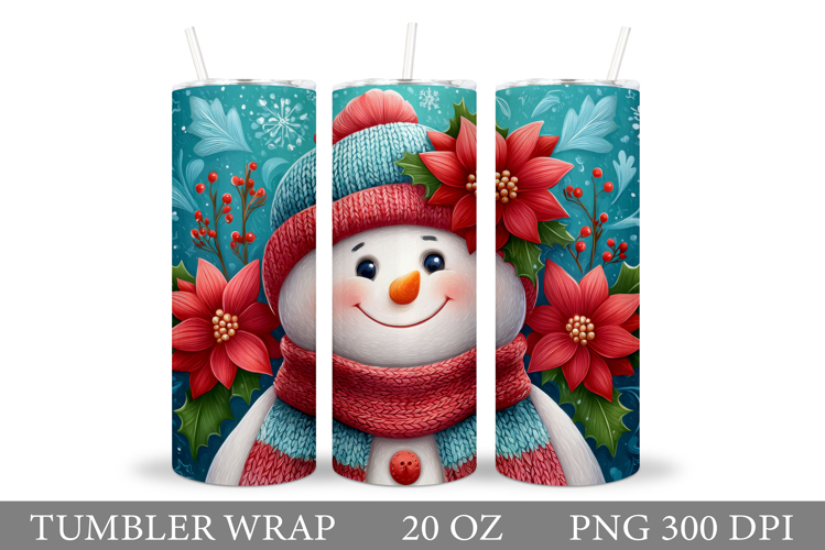 Cute Snowman Tumbler. Christmas Snowman Tumbler Sublimation