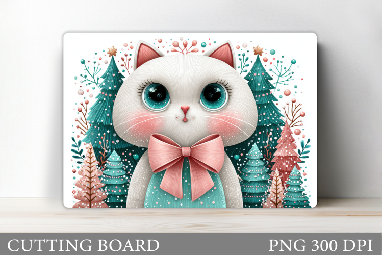 Christmas Cat Cutting Board. Christmas Cutting Board Design