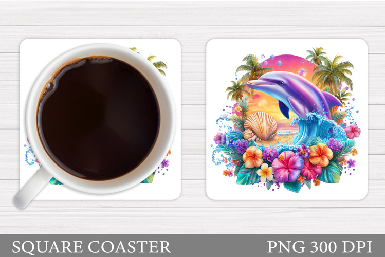 Dolphin Coaster Design. Sea Coaster Sublimation