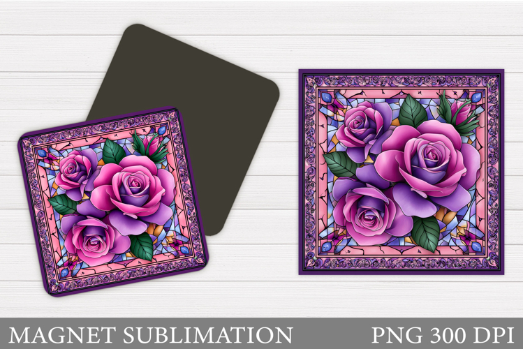 Roses Magnet Sublimation. Flowers Magnet Design