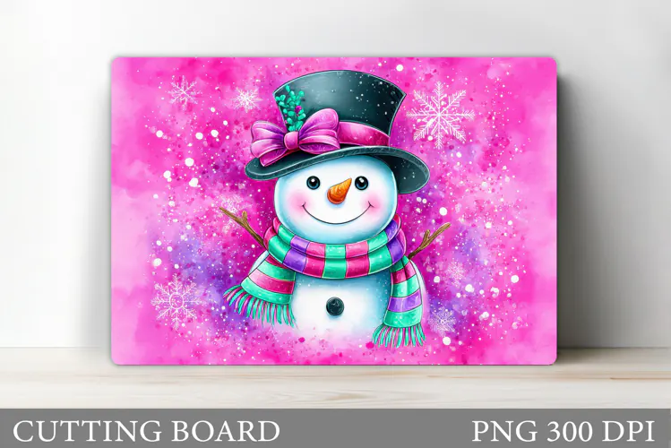 Snowman Cutting Board Design. Christmas Cutting Board