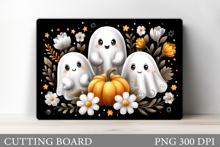 Ghost Cutting Board Sublimation. Halloween Cutting Board