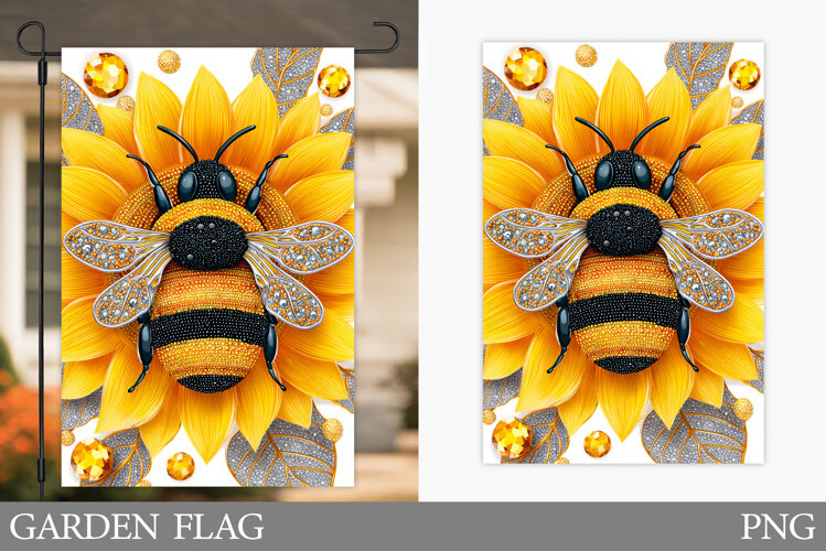 Bee Garden Flag Design. Bee Sublimation example image 1