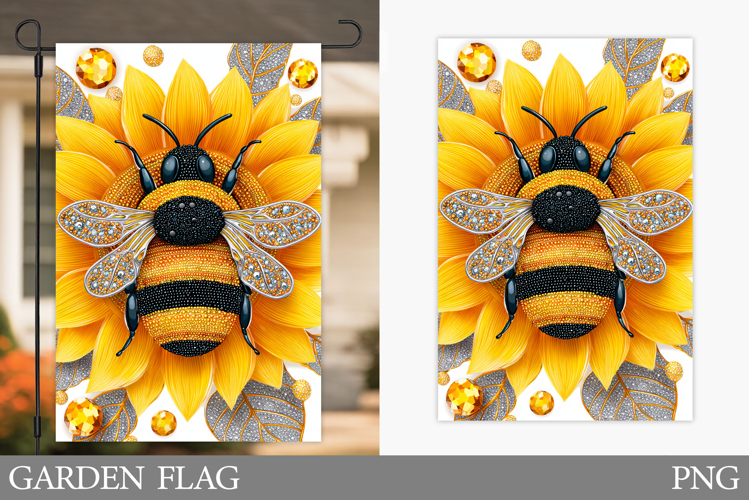 Bee Garden Flag Design. Bee Sublimation