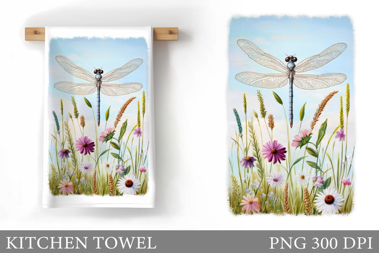 Dragonfly Kitchen Towel. Dragonfly Sublimation