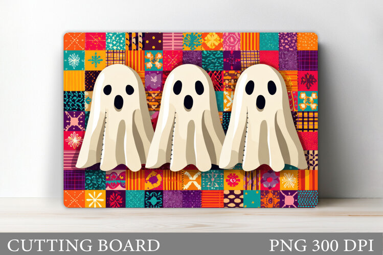 Ghost Cutting Board Sublimation. Halloween Cutting Board example image 1