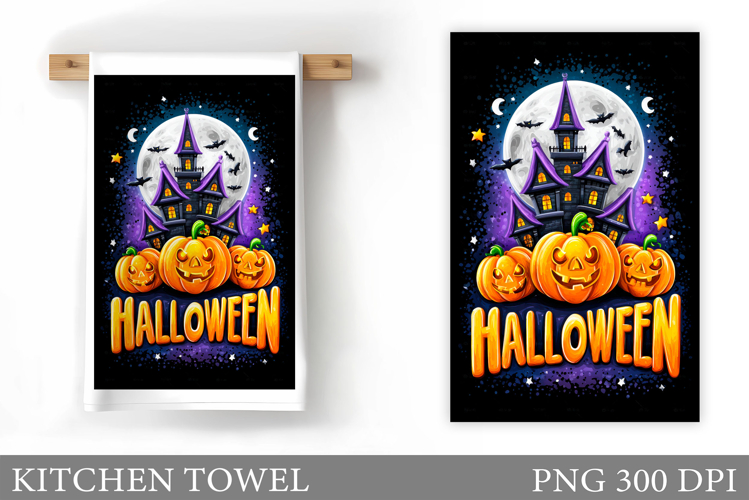 Halloween Kitchen Towel Design. Halloween Sublimation