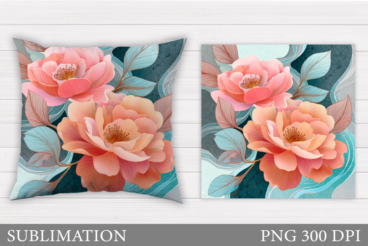 Floral Pillow Sublimation. Flowers Sublimation