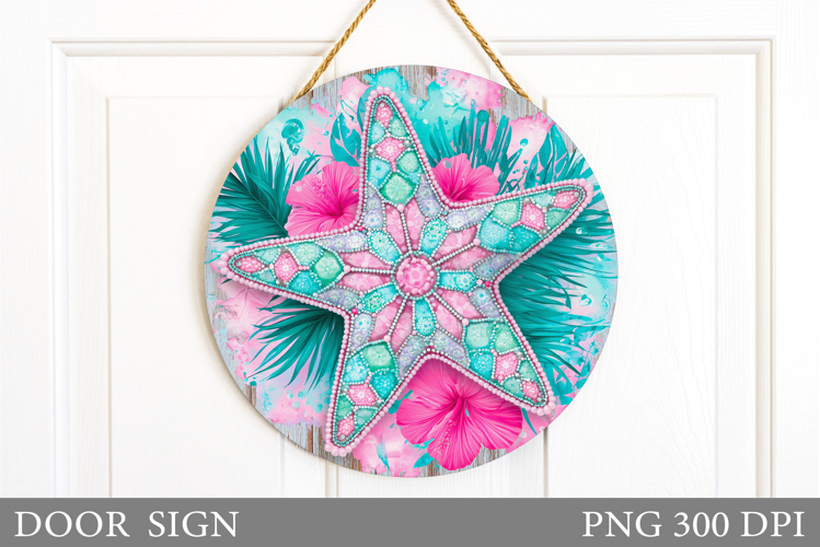 Starfish Door Sign Sublimation. Sea Sublimation