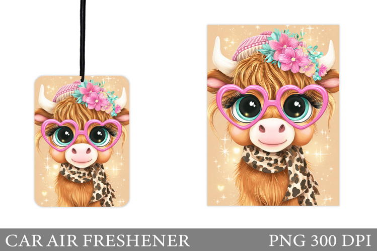 Cute Cow Car Air Freshener. Cute Cow Sublimation