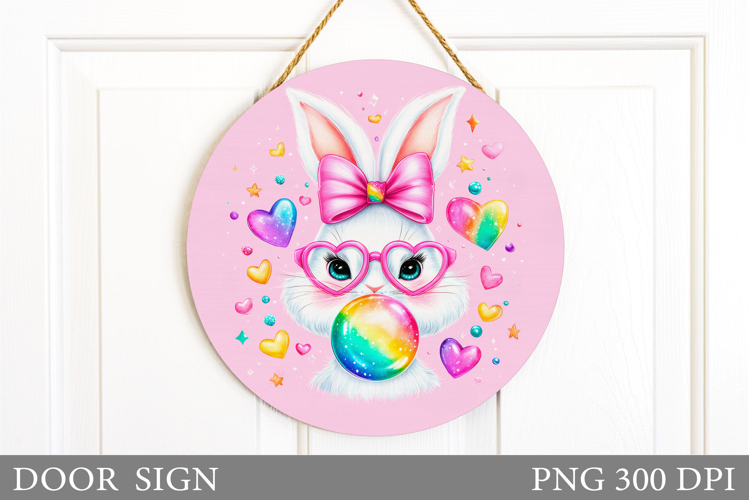 Cute Bunny Door Sign Design. Cute Bunny Sublimation