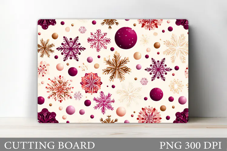 Snowflakes Cutting Board. Christmas Cutting Board Design
