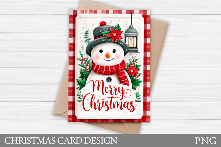 Cute Snowman Card Printable. Christmas Card Design