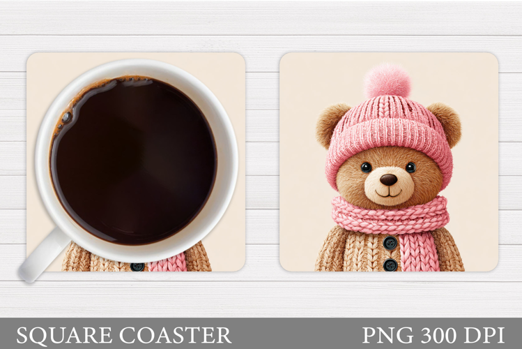 Christmas Bear Coaster Design. Christmas Coaster Sublimation
