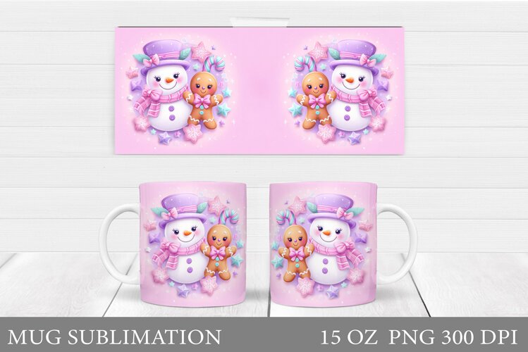 Cute Snowman Mug Design. Christmas Mug Sublimation example image 1
