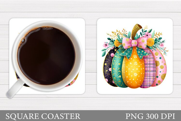 Pumpkin Coaster Design. Pumpkin Sublimation example image 1