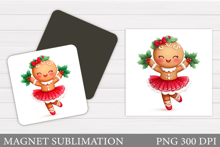 Gingerbread Magnet Design. Christmas Magnet Sublimation