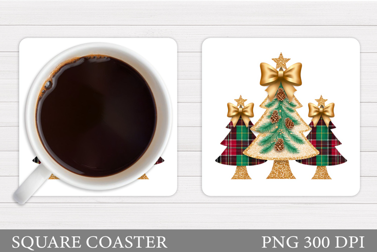 Christmas Tree Coaster Design. Christmas Coaster Sublimation