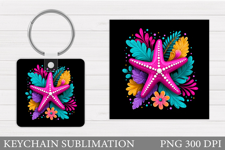 Starfish Keychain Design. Starfish Sublimation