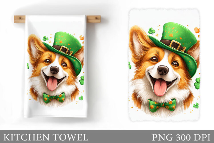 St Patrick Dog Kitchen Towel. St Patrick Kitchen Towel example image 1
