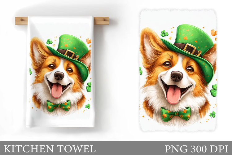 St Patrick Dog Kitchen Towel. St Patrick Kitchen Towel
