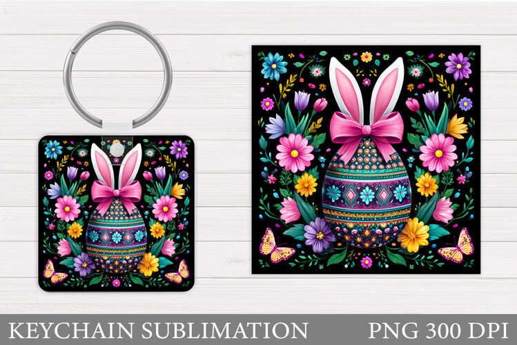 Easter Egg Keychain Design. Easter Keychain Sublimation example image 1