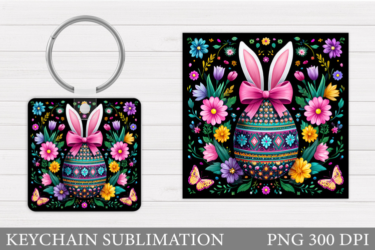 Easter Egg Keychain Design. Easter Keychain Sublimation