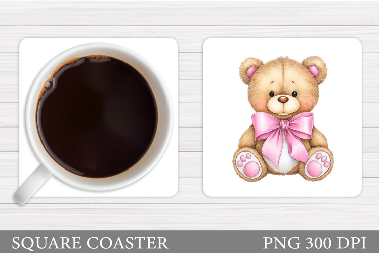 Valentines Bear Coaster. Valentines Coaster Design