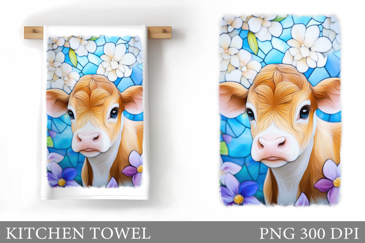 Cow Kitchen Towel Design. Cow Sublimation