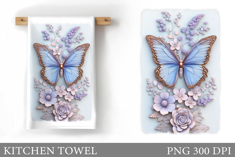 Butterfly Kitchen Towel Design. Butterfly Sublimation