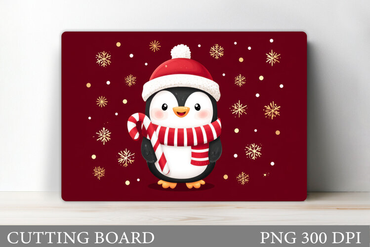 Christmas Penguin Cutting Board. Christmas Cutting Board example image 1