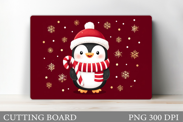 Christmas Penguin Cutting Board. Christmas Cutting Board