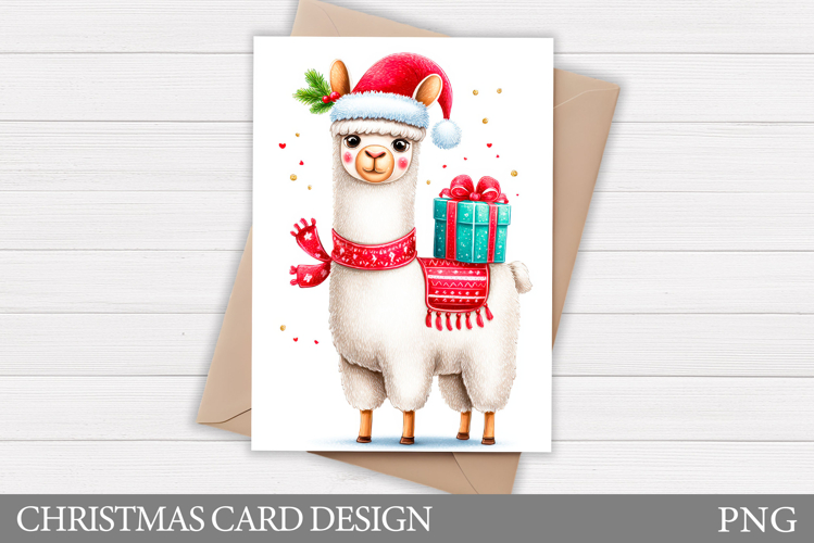 Christmas Lama Card Printable. Christmas Card Design