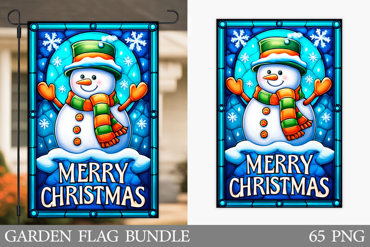 Snowman Garden Flag. Christmas Garden Flag Sublimation