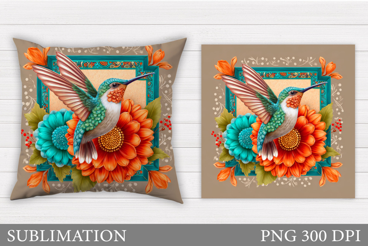 Hummingbird Pillow Design. Hummingbird Sublimation