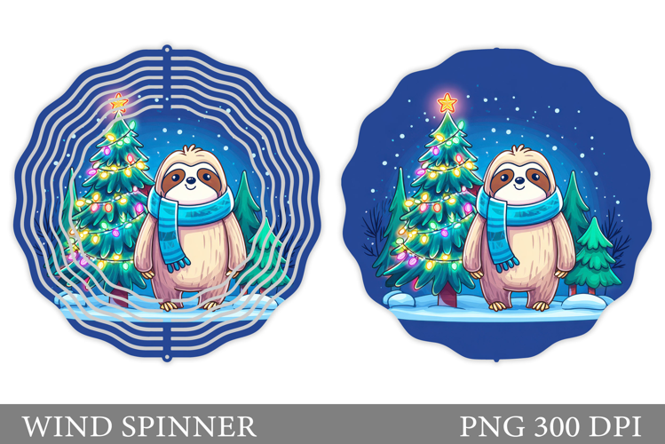 Christmas Sloth Wind Spinner. Christmas Wind Spinner