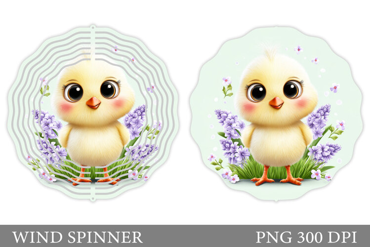 Cute Chick Wind Spinner. Chick Flowers Wind Spinner Design example image 1