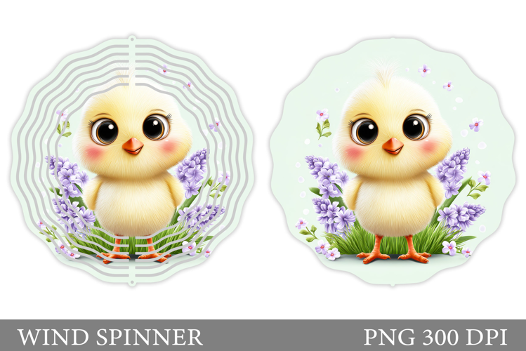 Cute Chick Wind Spinner. Chick Flowers Wind Spinner Design