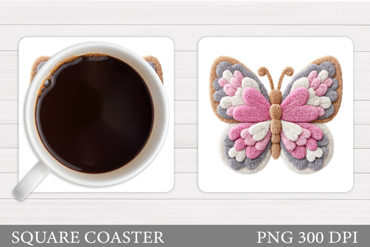 Butterfly Coaster Design. Butterfly Square Coaster