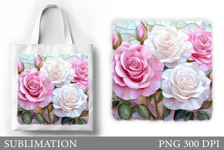 Roses Tote Bag Sublimation. Flowers Sublimation