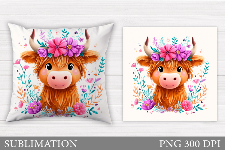 Cute Cow Pillow Design. Cow Sublimation
