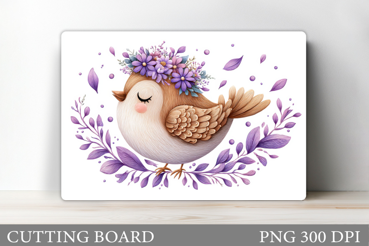 Cute Bird Cutting Board Design. Cute Bird Sublimation