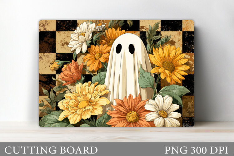Ghost Cutting Board Sublimation. Halloween Cutting Board example image 1