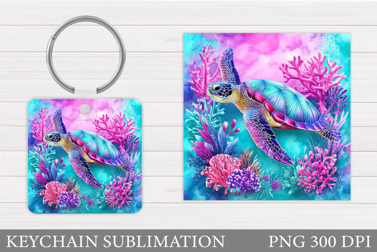 Turtle Keychain Sublimation. Sea Turtle Sublimation