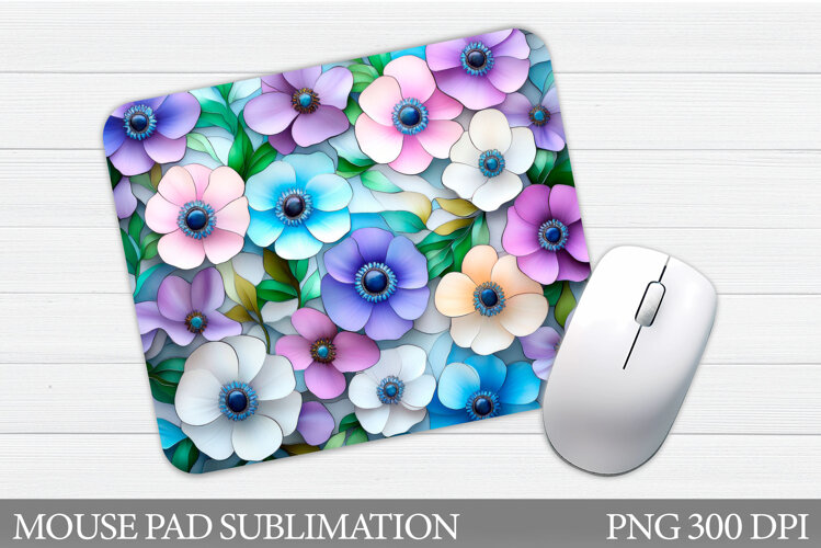 Floral Mouse Pad Sublimation. Flowers Mouse Pad Design example image 1