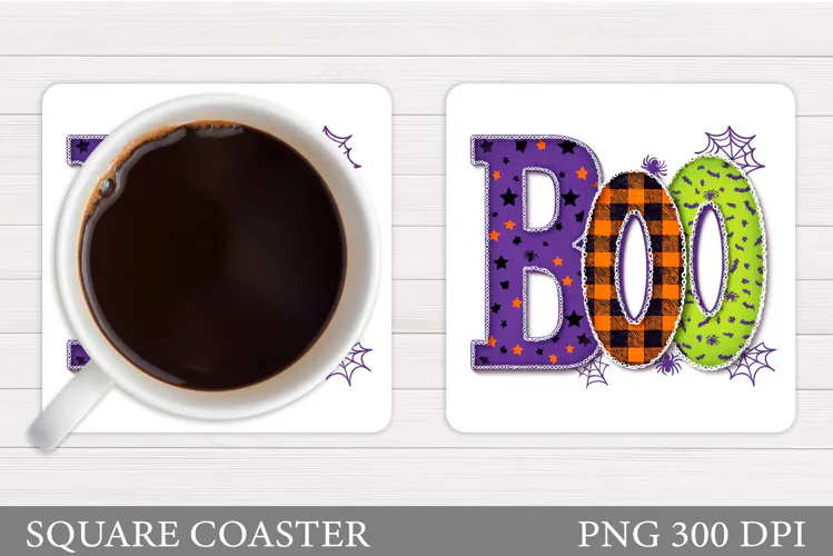 Boo Coaster Design. Halloween Sublimation