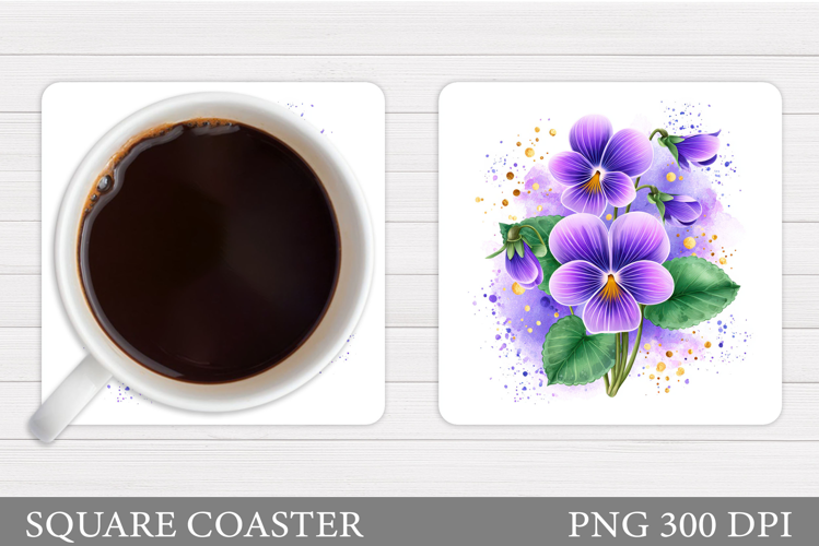 Floral Coaster Design. Flowers Coaster Sublimation