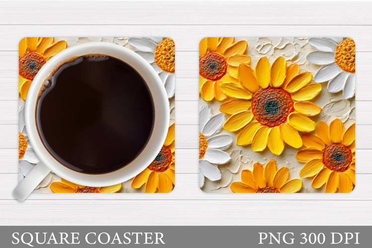 Floral Coaster Sublimation. Flowers Coaster Design