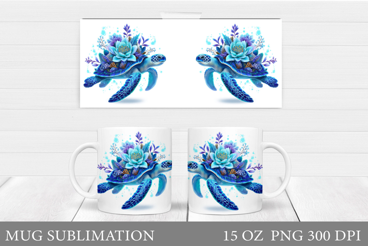 Turtle Mug Sublimation. Sea Turtle Mug Design